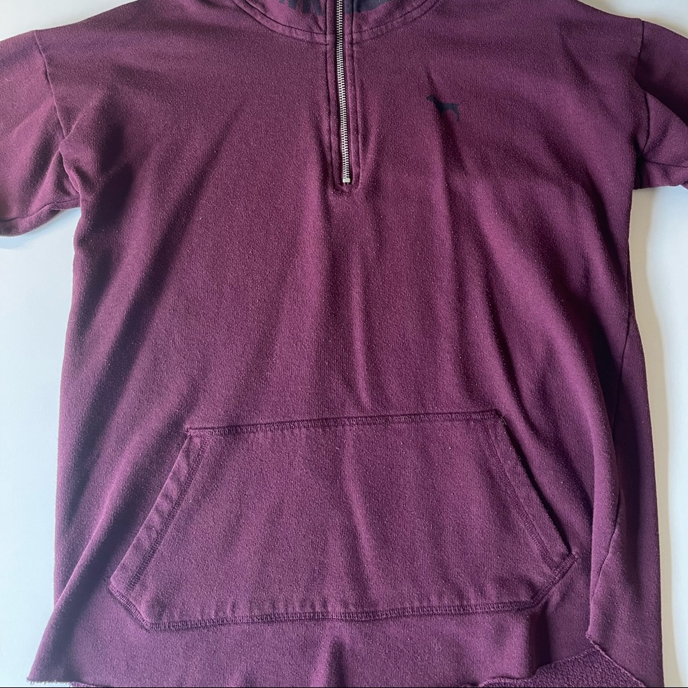 Pink maroon zipup sweatshirt